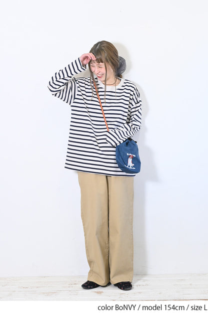 ≪SALE≫Wide Striped Long Tee