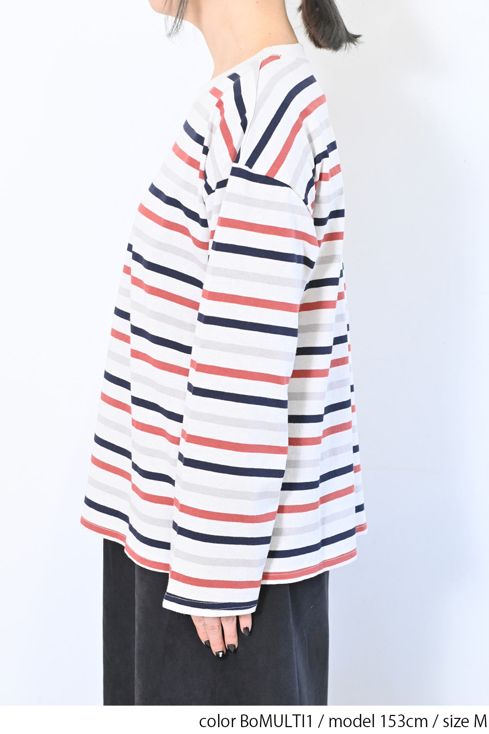 ≪SALE≫Wide Striped Long Tee