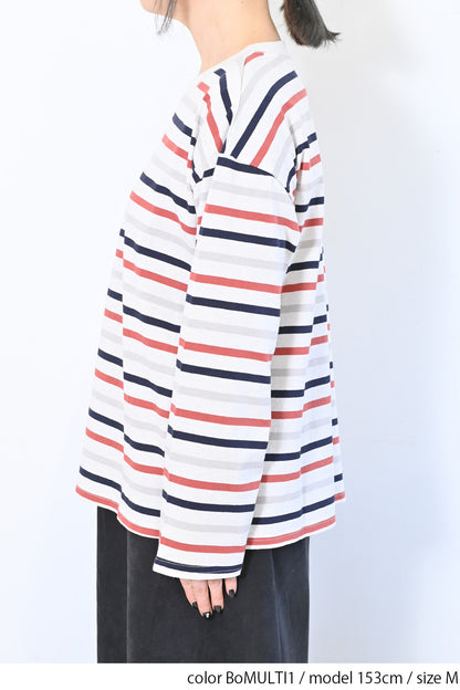 ≪SALE≫Wide Striped Long Tee