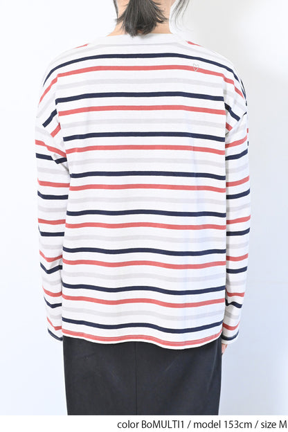 ≪SALE≫Wide Striped Long Tee