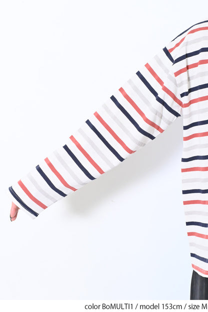≪SALE≫Wide Striped Long Tee