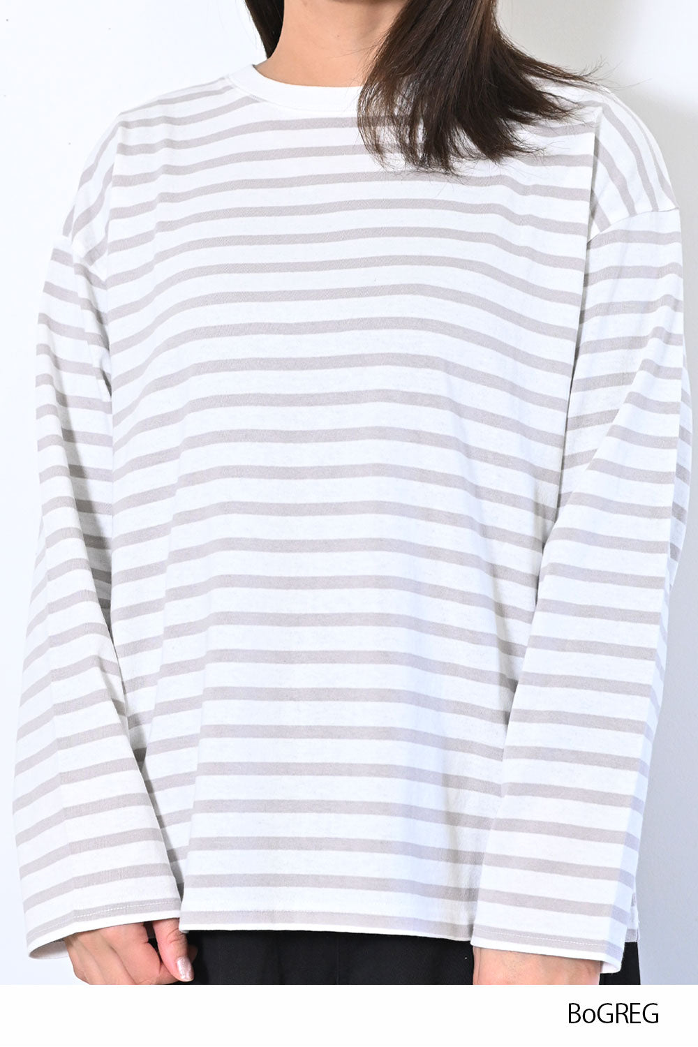 ≪SALE≫Wide Striped Long Tee