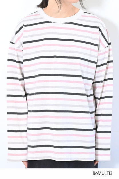 ≪SALE≫Wide Striped Long Tee