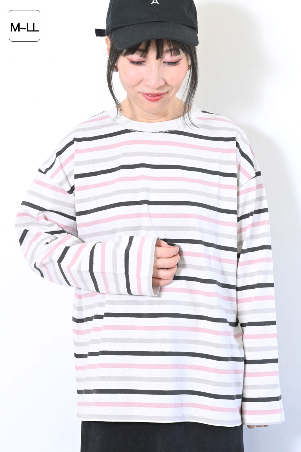 ≪SALE≫Wide Striped Long Tee