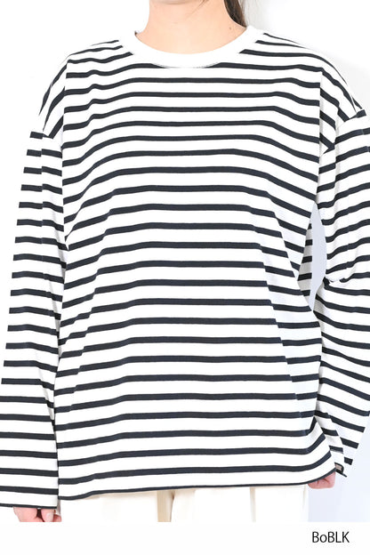 ≪SALE≫Wide Striped Long Tee