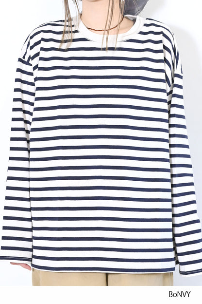 ≪SALE≫Wide Striped Long Tee