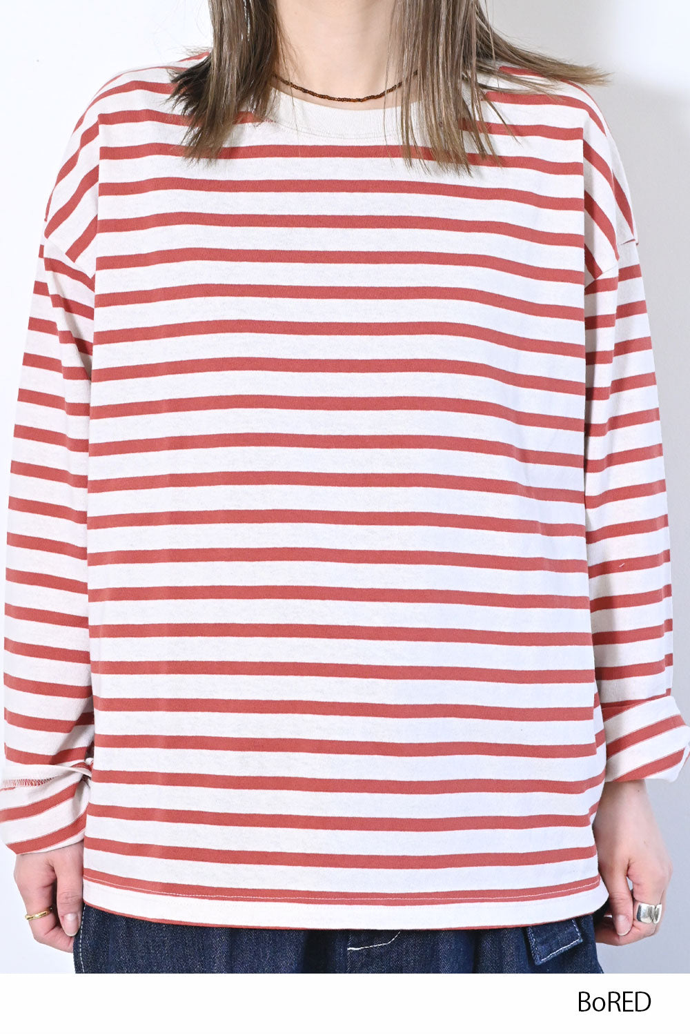 ≪SALE≫Wide Striped Long Tee