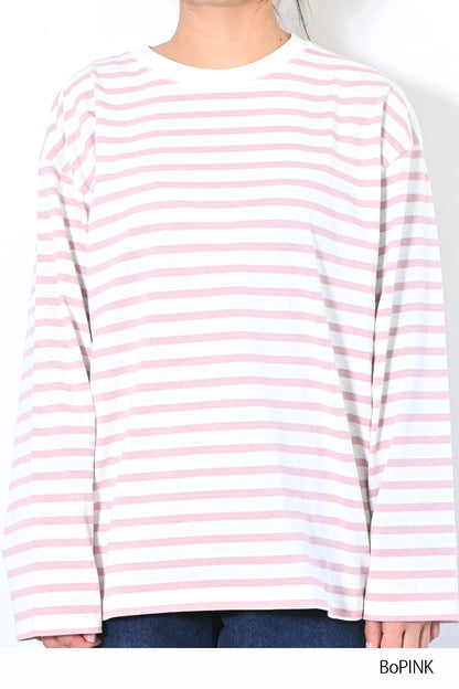 ≪SALE≫Wide Striped Long Tee