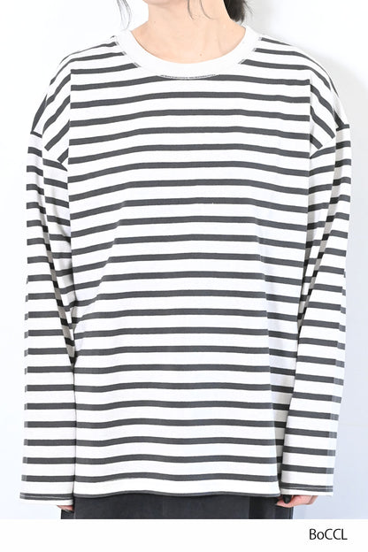 ≪SALE≫Wide Striped Long Tee