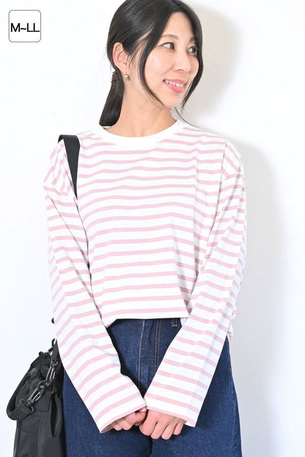 ワイドなボーダーロンTEE