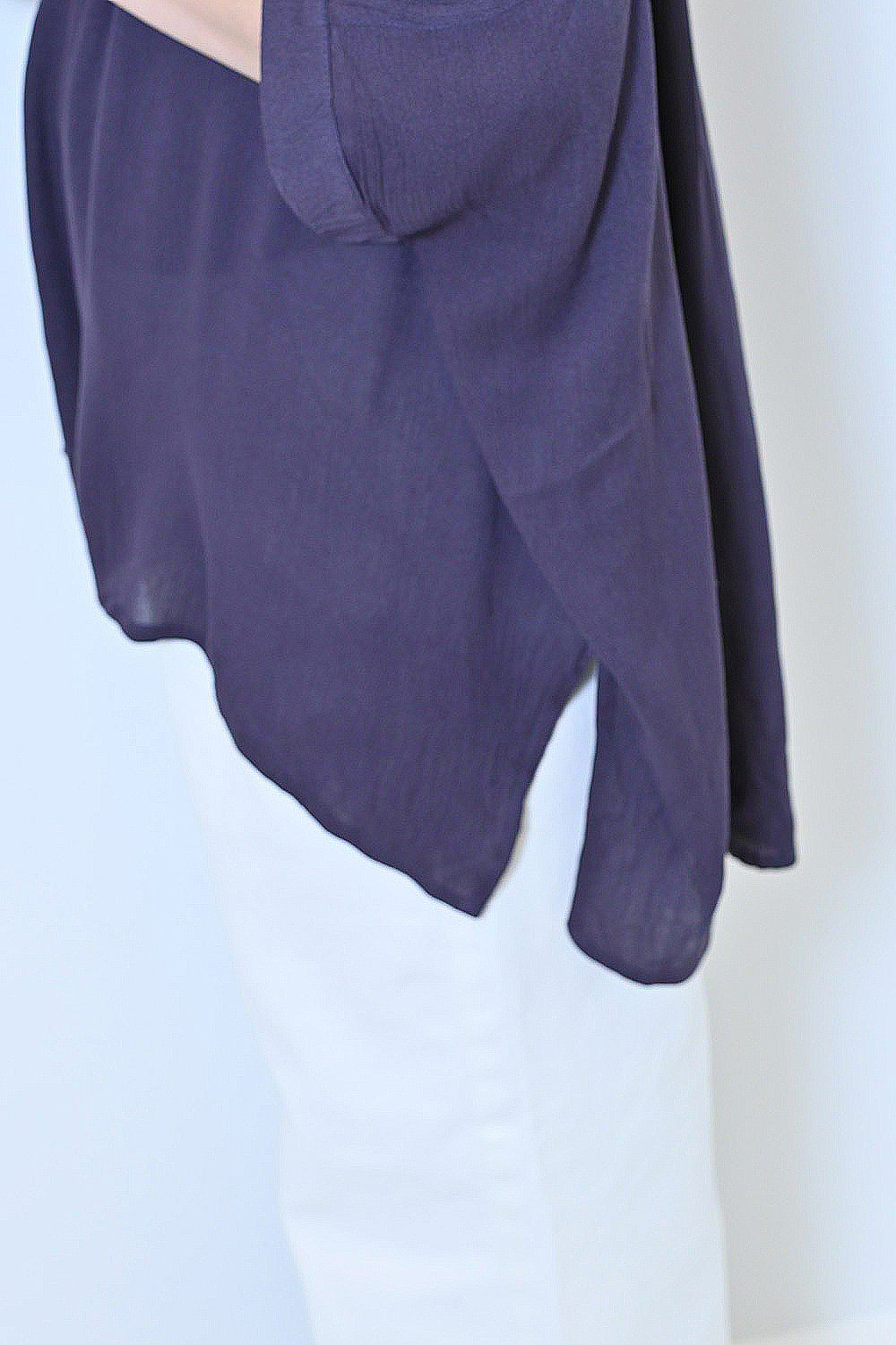 ≪SALE≫Rayon Crepe Gathered Dolman Tunic