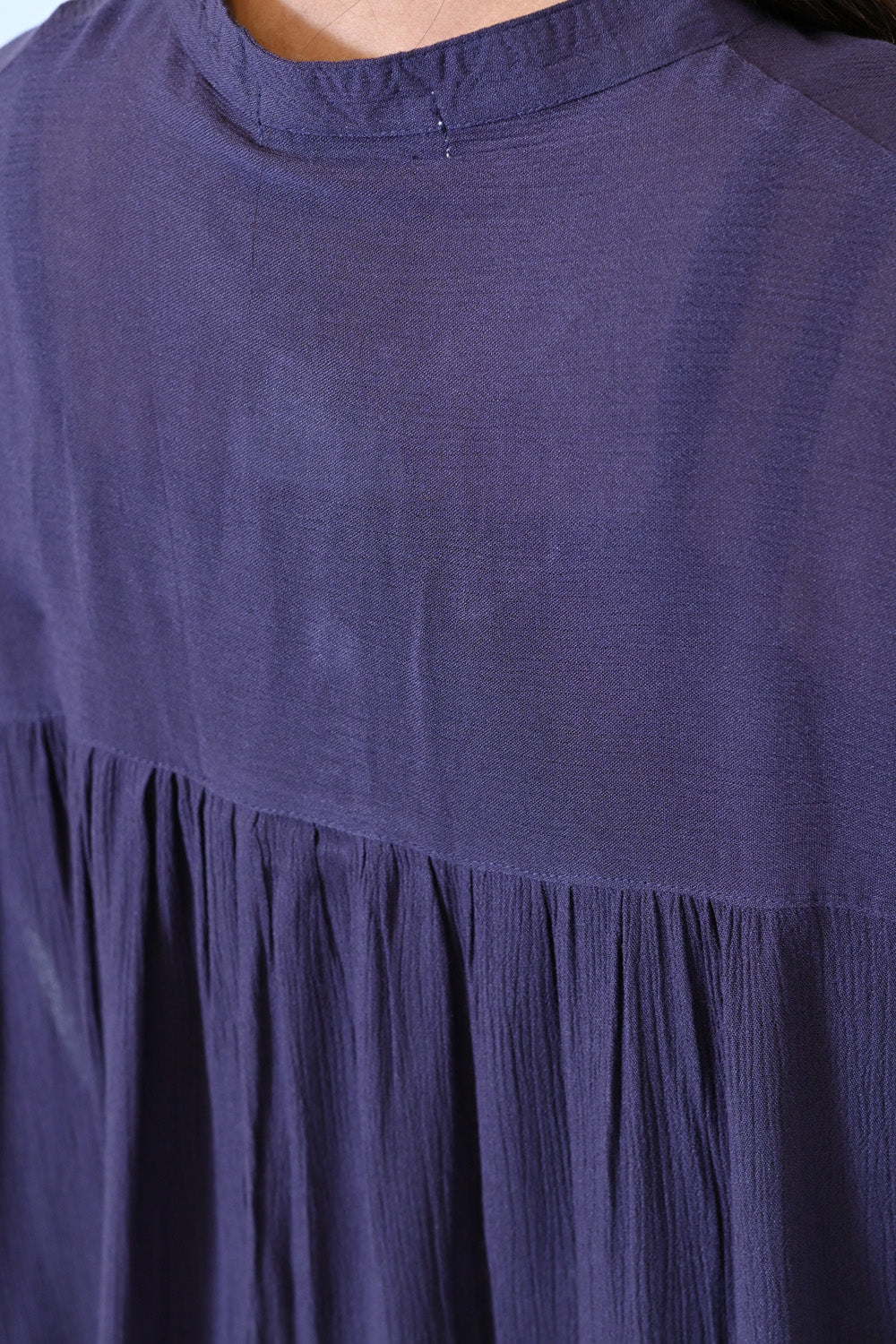 ≪SALE≫Rayon Crepe Gathered Dolman Tunic