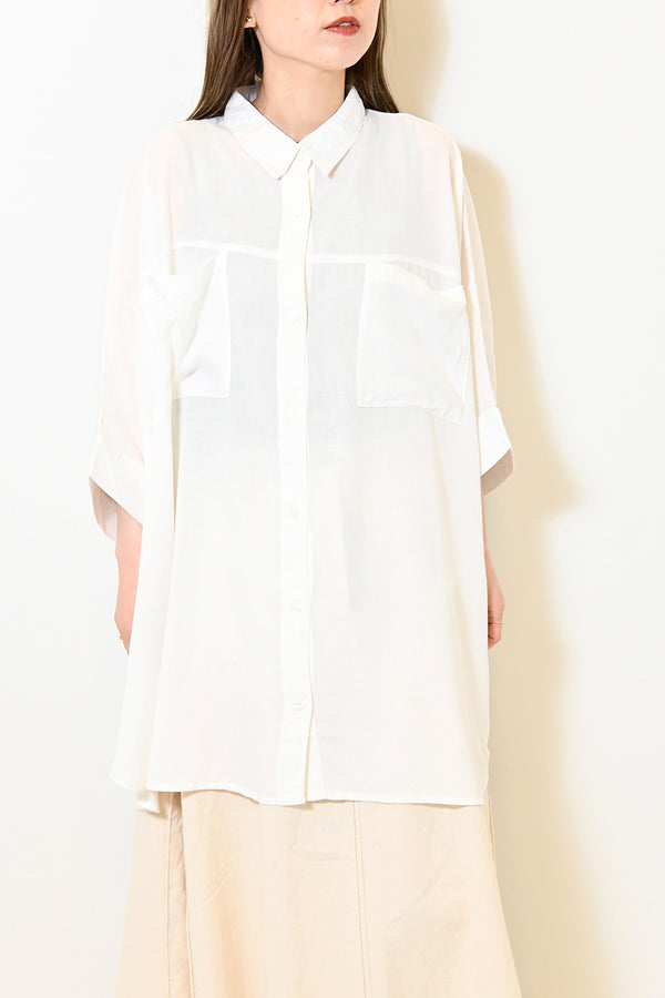 【夏ルックブック掲載item】レーヨンポケ付BIGシャツ