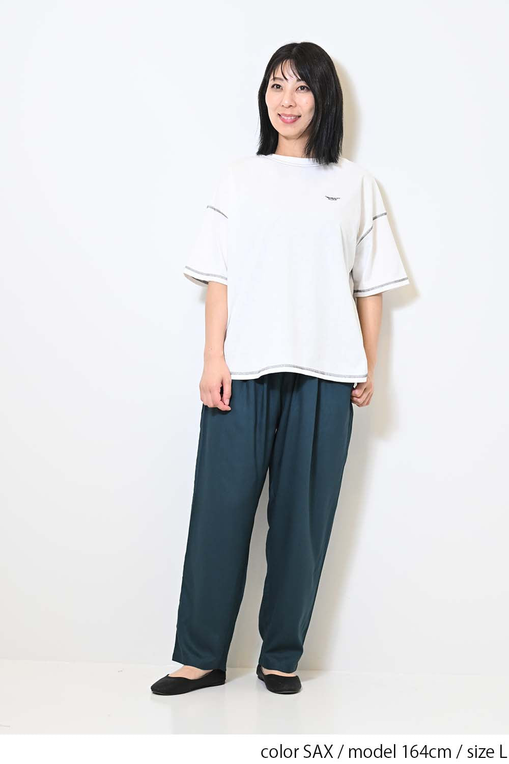 レーヨンタックテーパードパンツ