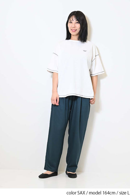 レーヨンタックテーパードパンツ