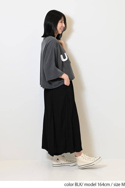 レーヨンクレープワイドパンツ
