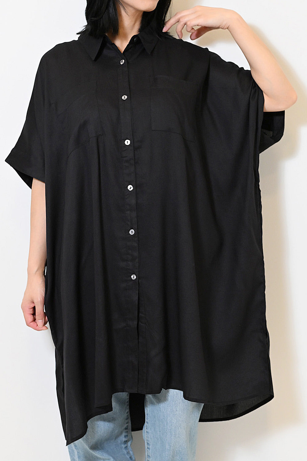 ≪OUTLET SALE≫ Rayon French Shirt Tunic