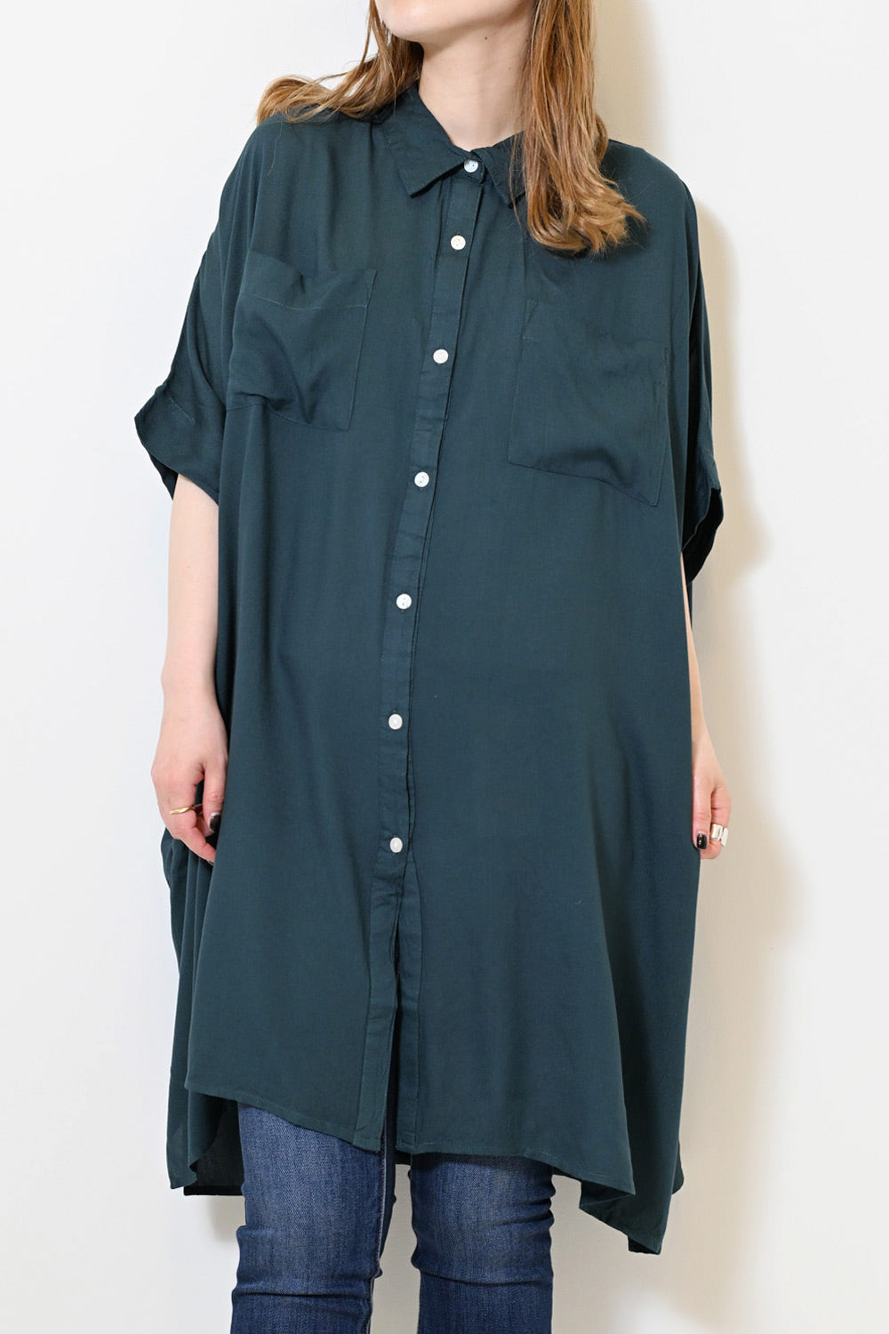 ≪OUTLET SALE≫ Rayon French Shirt Tunic