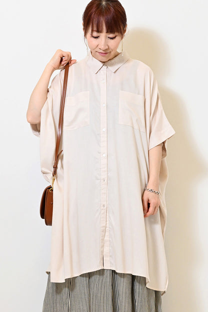 ≪OUTLET SALE≫ Rayon French Shirt Tunic