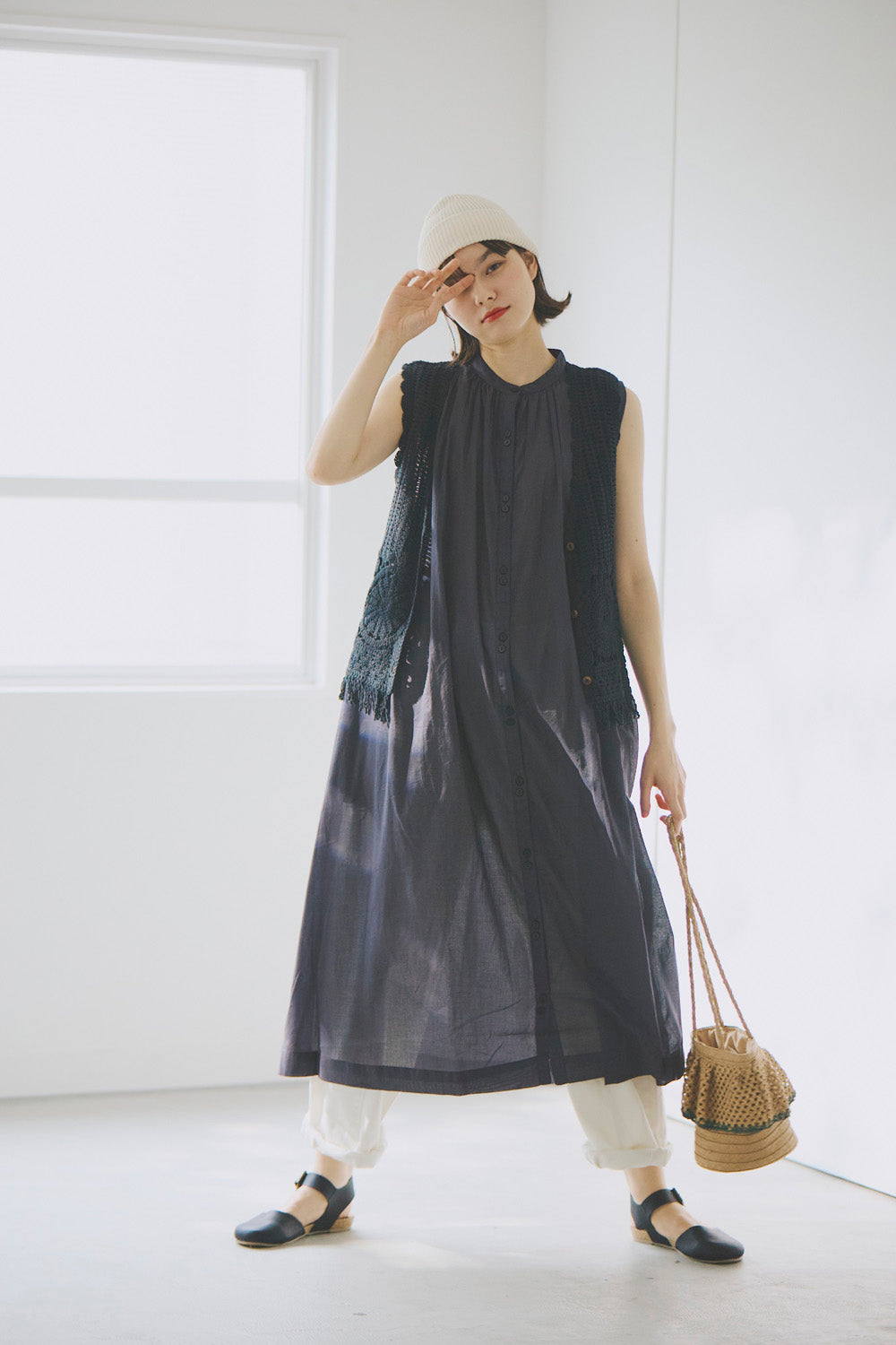【夏ルックブック掲載item】ボイルノースリワンピース