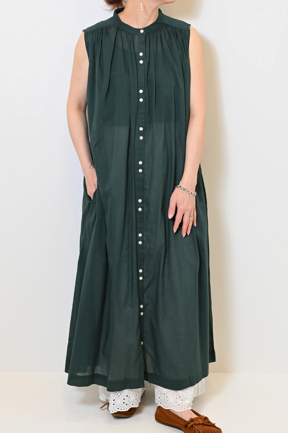 【夏ルックブック掲載item】ボイルノースリワンピース