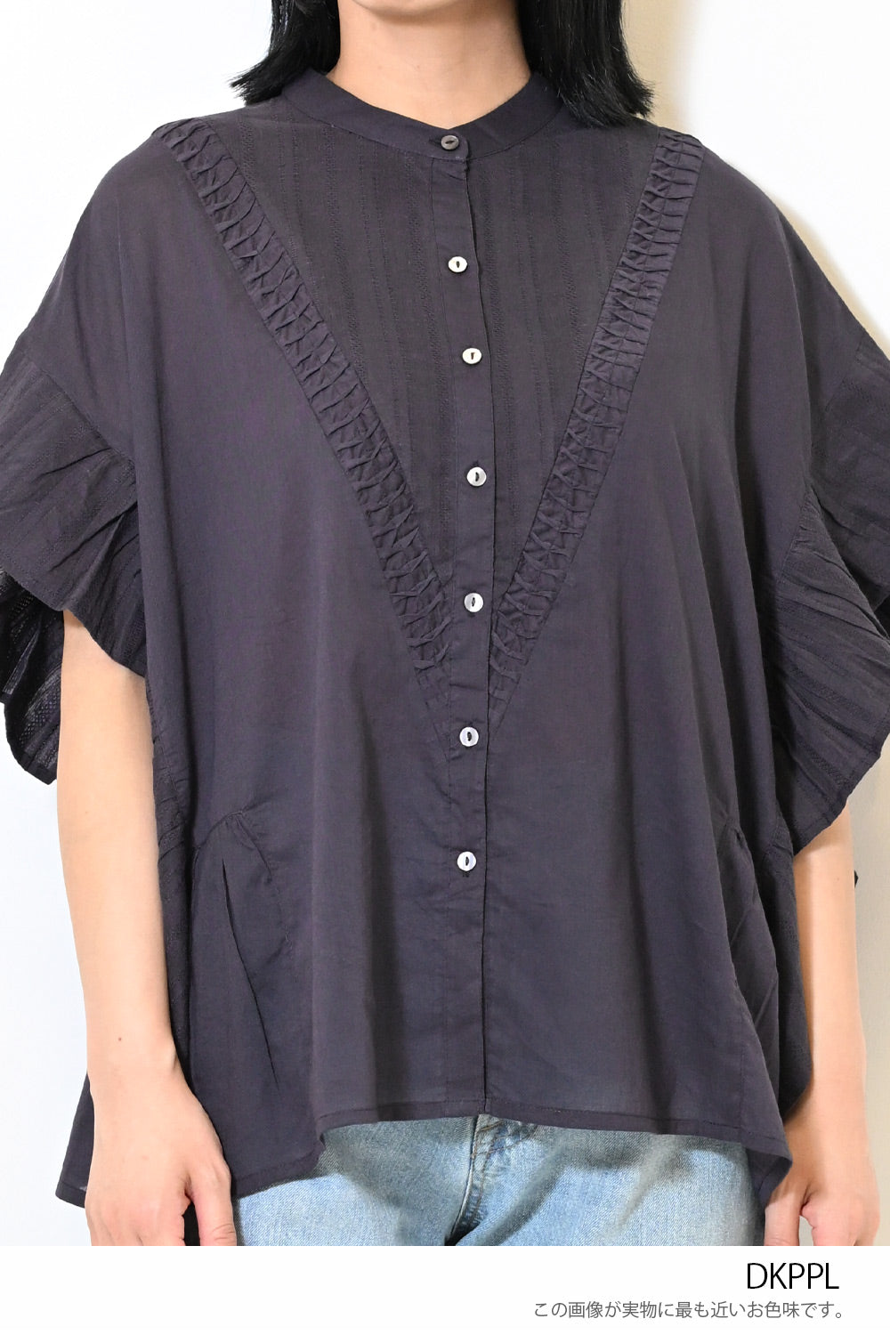 ebony ブラウス ≪SALE≫たおしピンタックフリルブラウス – HEART MARKET