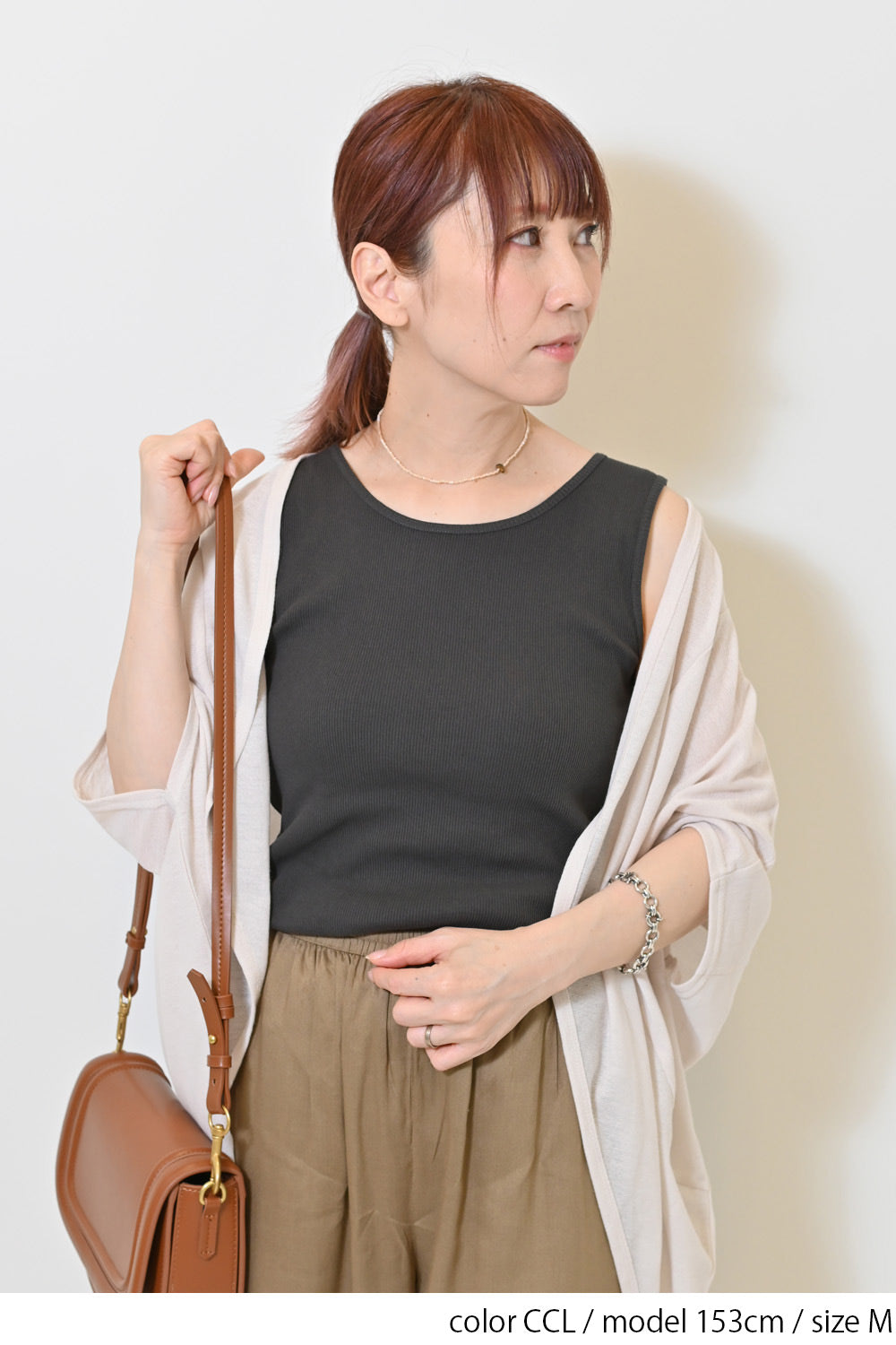 Cotton Ribbed Solid Tank ②