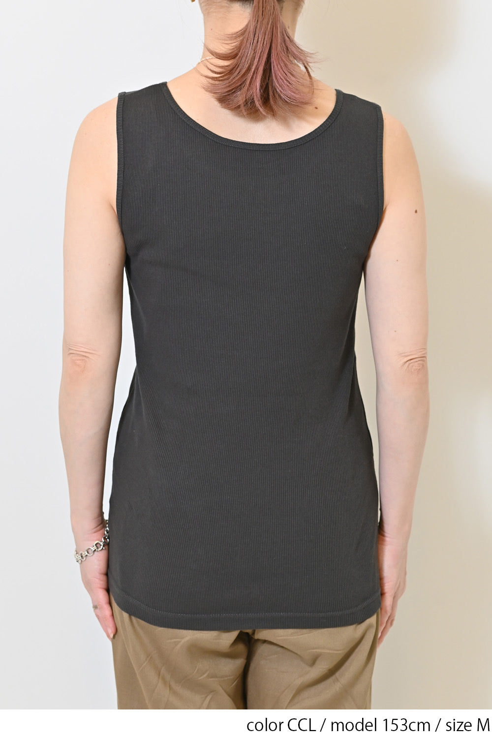 Cotton Ribbed Solid Tank ②