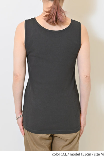 Cotton Ribbed Solid Tank ②