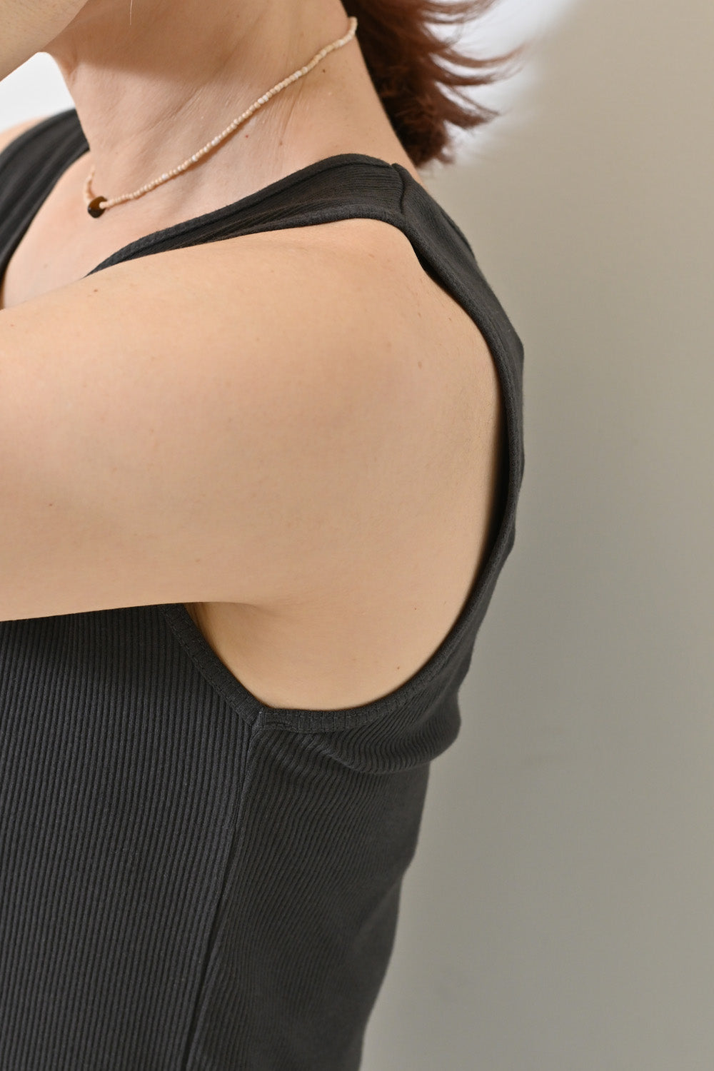 Cotton Ribbed Solid Tank ②