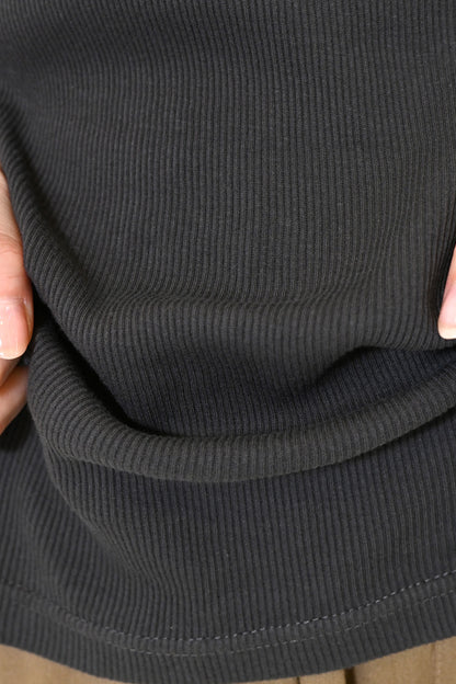Cotton Ribbed Solid Tank ②