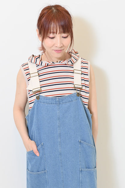 裾ラウンドフード付タンクトップ
