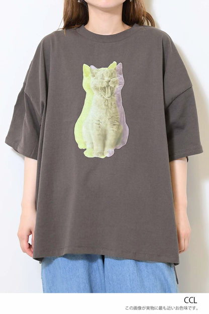 ねこグラデーションTシャツ