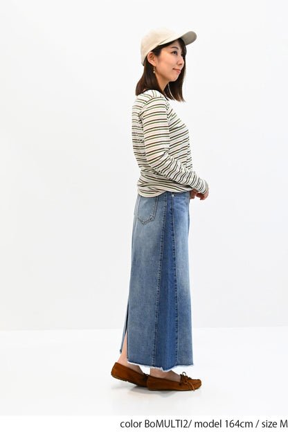≪SALE≫ Smiley Stripe Long Tee