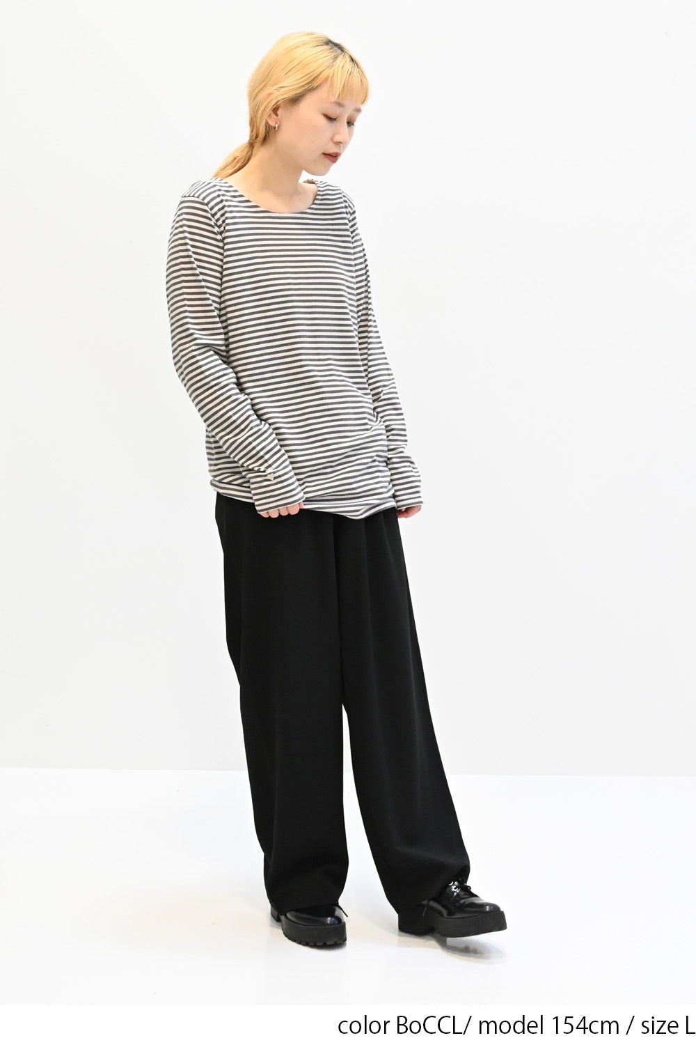 ≪SALE≫ Smiley Stripe Long Tee