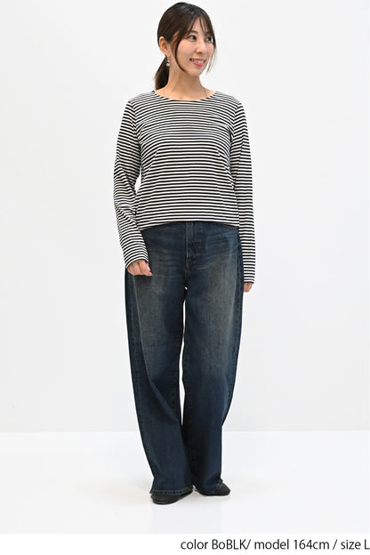 ≪SALE≫ Smiley Stripe Long Tee