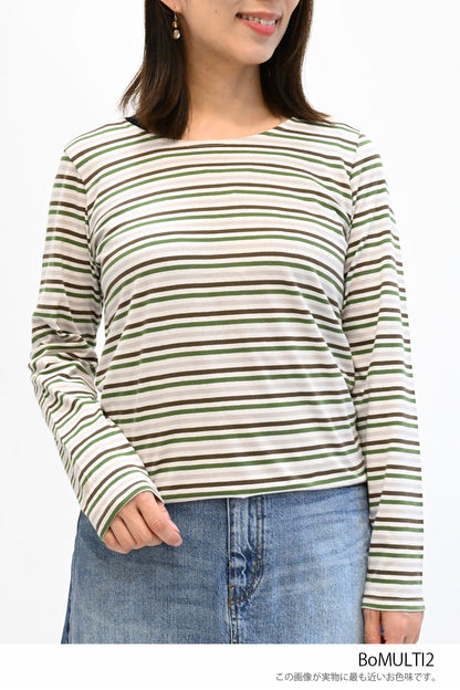 ≪SALE≫ Smiley Stripe Long Tee