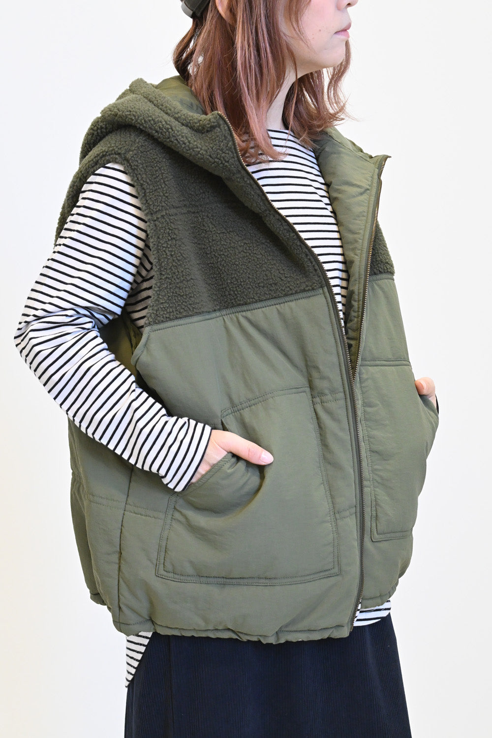 ハートキルティングケープカラージャケット　フィットモア　fitmore ハートキルティングケープカラージャケット【宅配便】 | Fit more