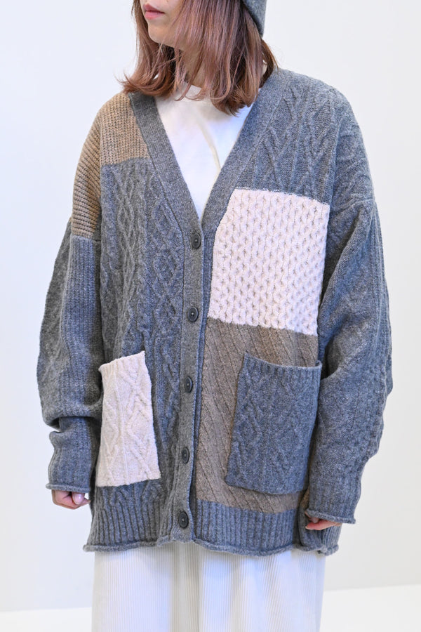 ≪SALE≫Patchwork Knit Cardigan