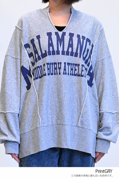 ≪SALE≫Patchwork Print Fleece Pullover