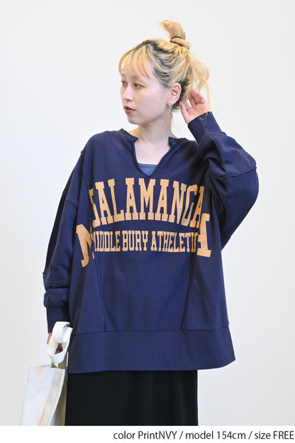 ≪SALE≫Patchwork Print Fleece Pullover