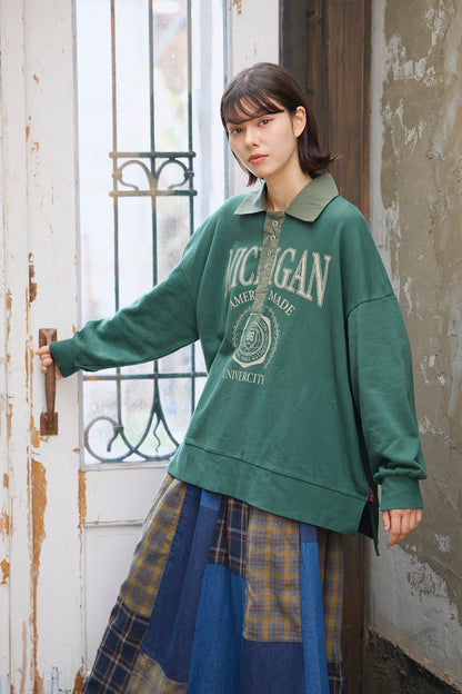 ≪SALE≫Collared Sweatshirt