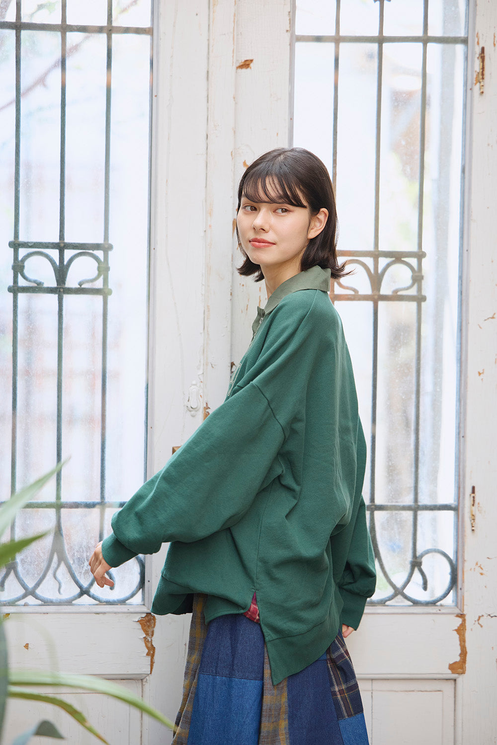 ≪SALE≫Collared Sweatshirt
