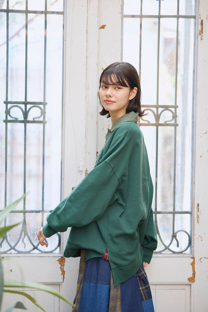 ≪SALE≫Collared Sweatshirt