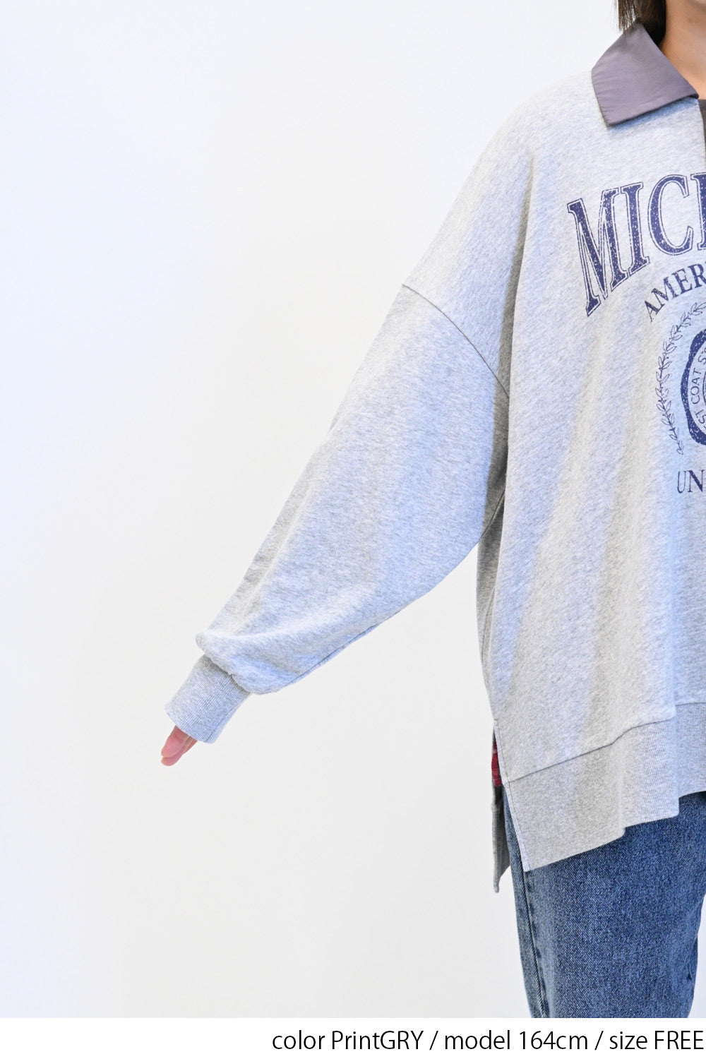 ≪SALE≫Collared Sweatshirt