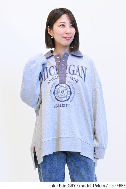 ≪SALE≫Collared Sweatshirt