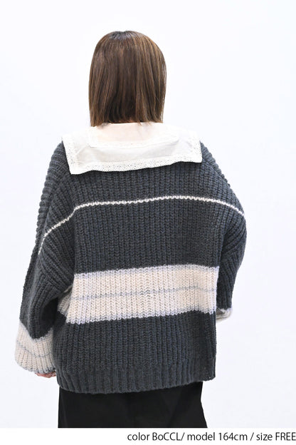 マルチボーダーカーディガン