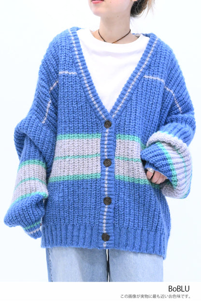 マルチボーダーカーディガン