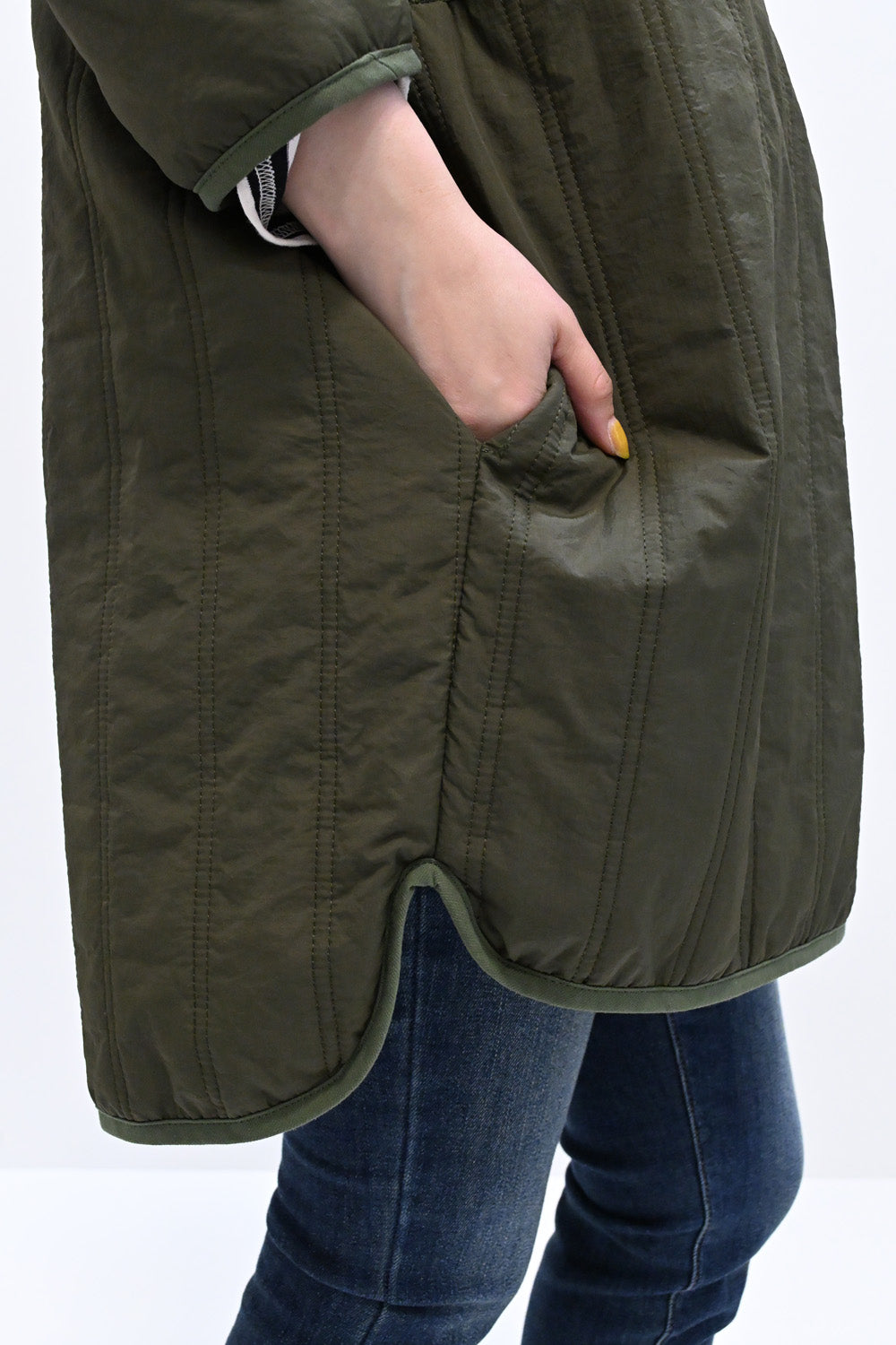 ≪SALE≫Knit & Quilted Collarless Outerwear