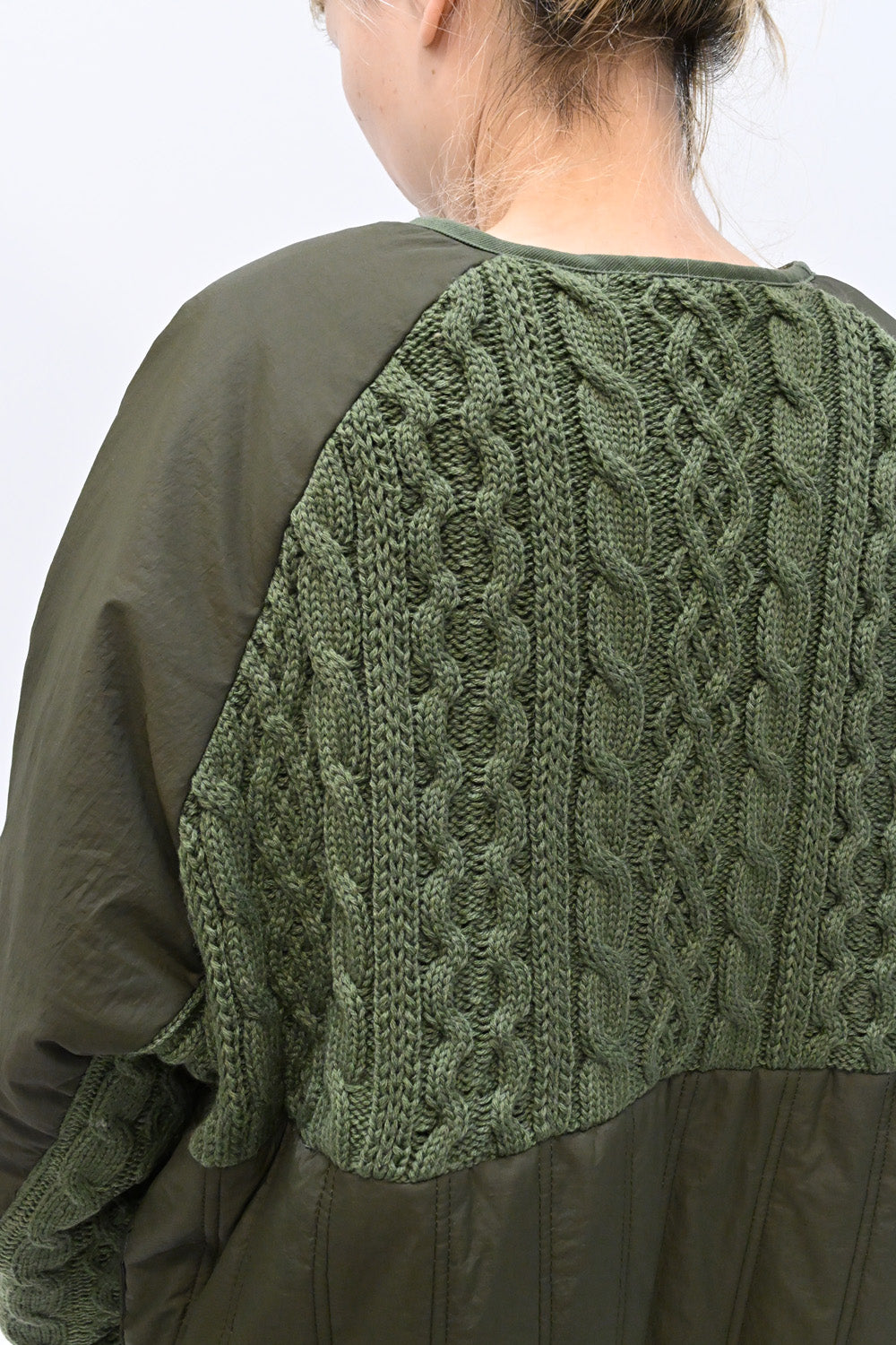 ≪SALE≫Knit & Quilted Collarless Outerwear